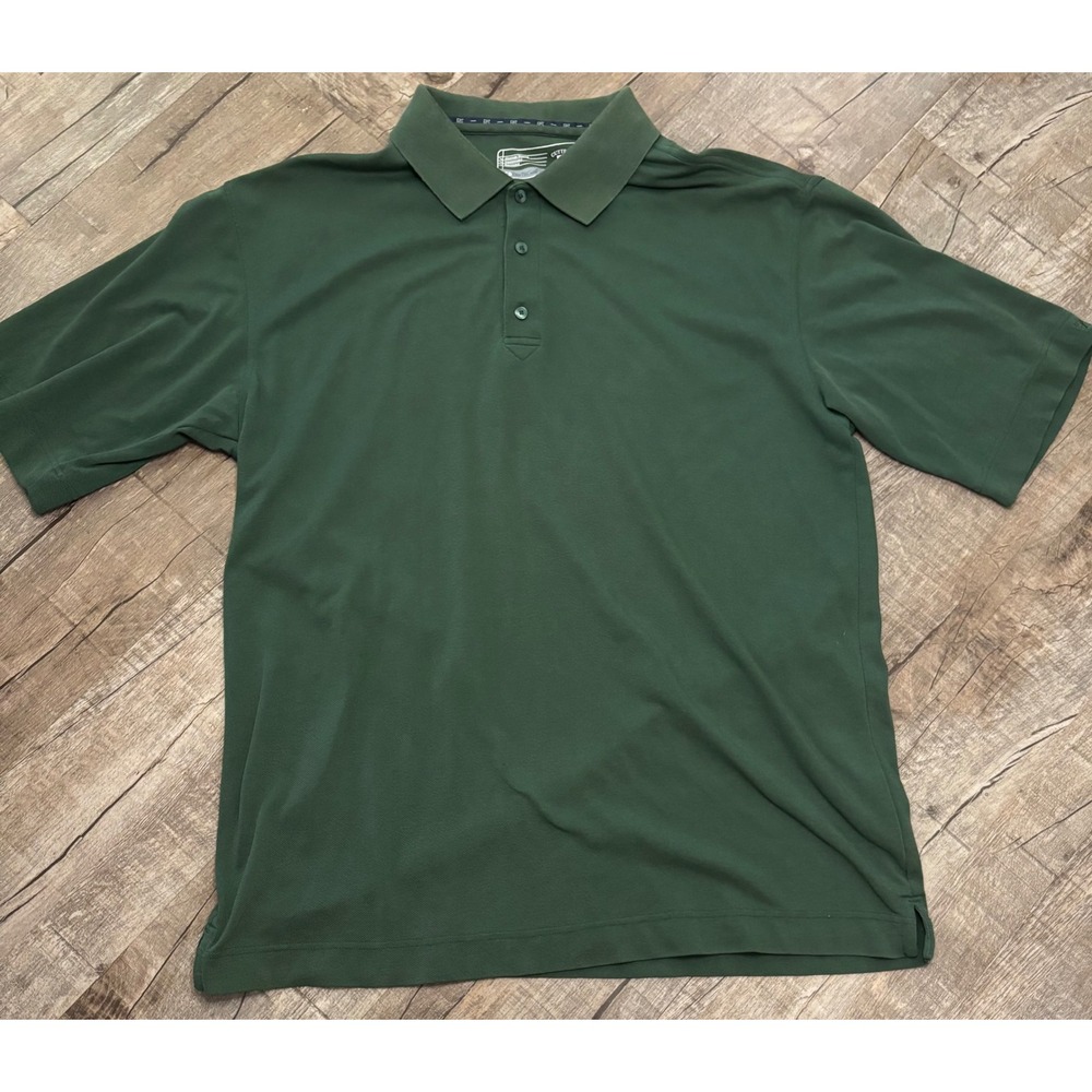 Cutter & Buck Mens XL Green CB DryTec Moisture Wicking Short Sleeve Golf Polo